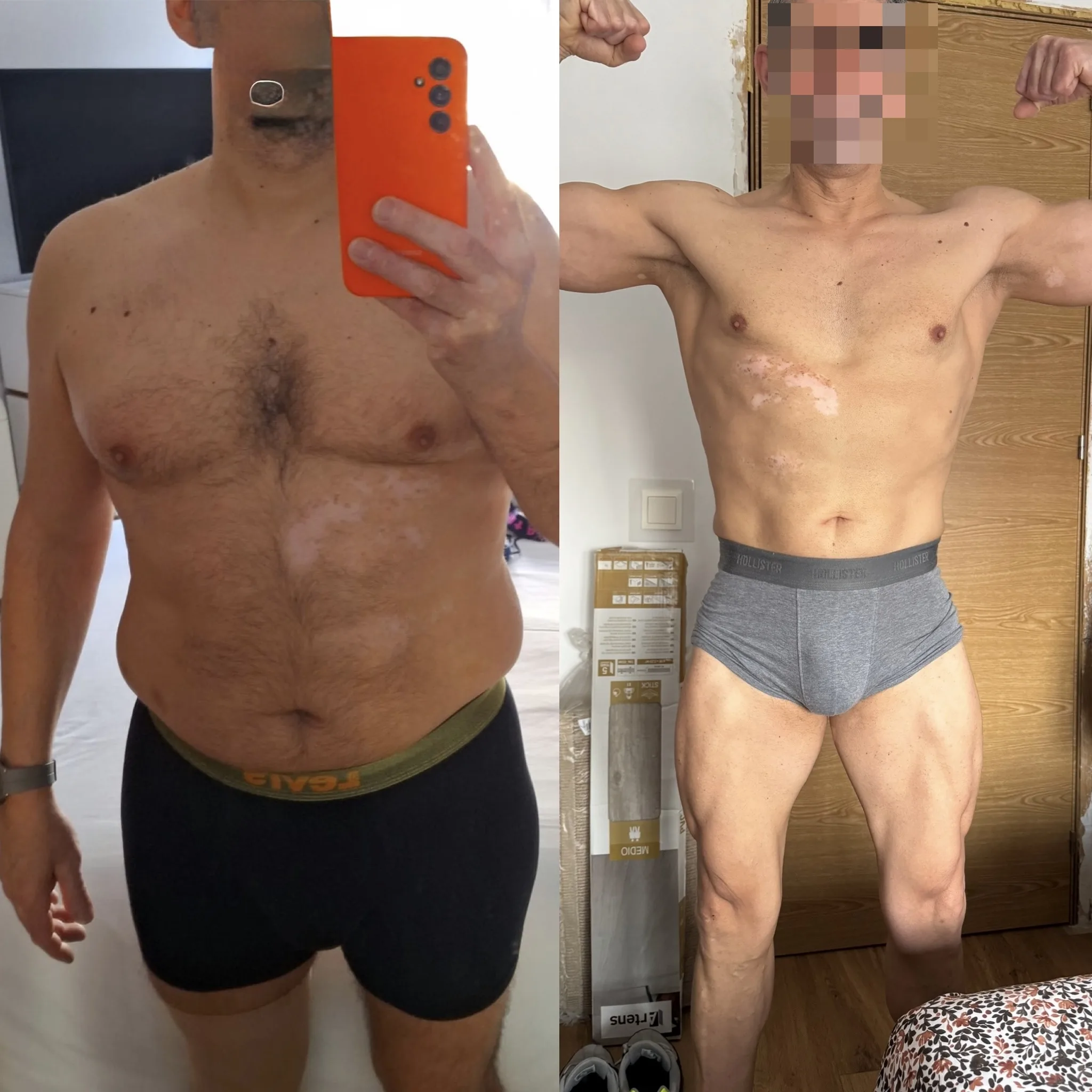 Pérdida de grasa y ganancia muscular. Caso real · 54 años